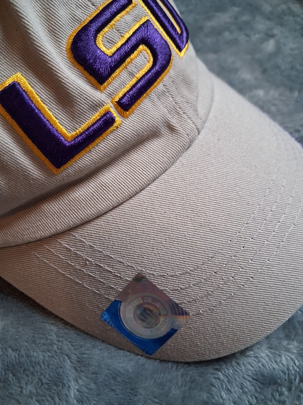 LSU NWT Cap Beige Velcro Back Mens Or Womens - Picture 8 of 11